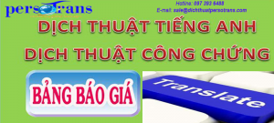 Giá dịch thuật công chứng tiếng Anh